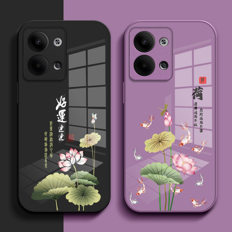 适用oppo Reno9pro+手机壳PGW110玻璃壳9por+中国风Reon9pro+保护套9+全包Ren09pro+奢华Rneo9pro+高级感