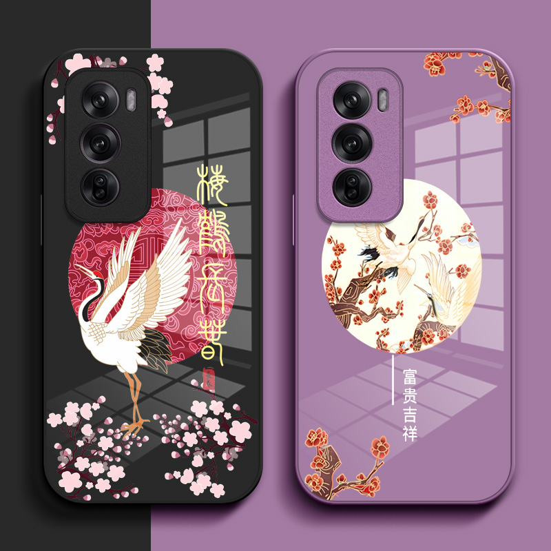 适用oppo Reno12pro手机壳PJW110钢化玻璃壳0pp0Rneo12pr0。硬壳PJW11o奢华reon12pro保护套高级感保护壳