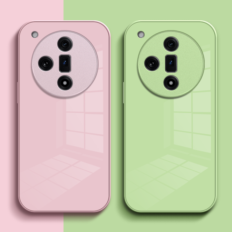 适用oppoFindx7手机壳PHZ110新款0ppoFindx7硬壳0pp0 find×7轻奢欧珀findx7全包纯色玻璃套简约玻璃壳保护套