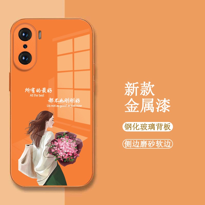 适用荣耀60手机壳LSA-AN00玻璃壳honor60新款h0n0r60保护套60全包huawei女款LSA-ANo0时尚容易60奢华高级