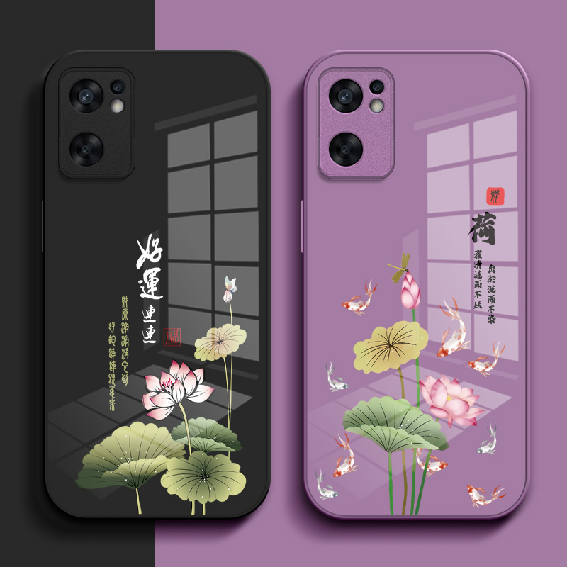 适用oppo Reno7se手机壳PFCM00玻璃壳Ren07se中国风7se保护套remo7se全包rone7奢华rneo7se高级感reon7