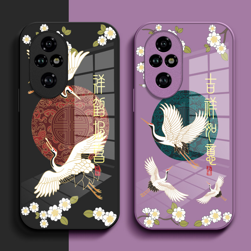 适用荣耀 200pro手机壳ELP-AN00钢化玻璃壳荣誉20opro中国风200pr0保护套HONOR 2o0pro小清新200pro玻璃套