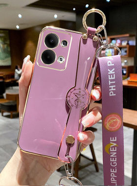适用oppoReno13手机壳PKM110纯色Rneo13腕带oopoRonel3可斜挎reon13软壳PKM1l0保护套欧珀ren013全包防摔斜跨