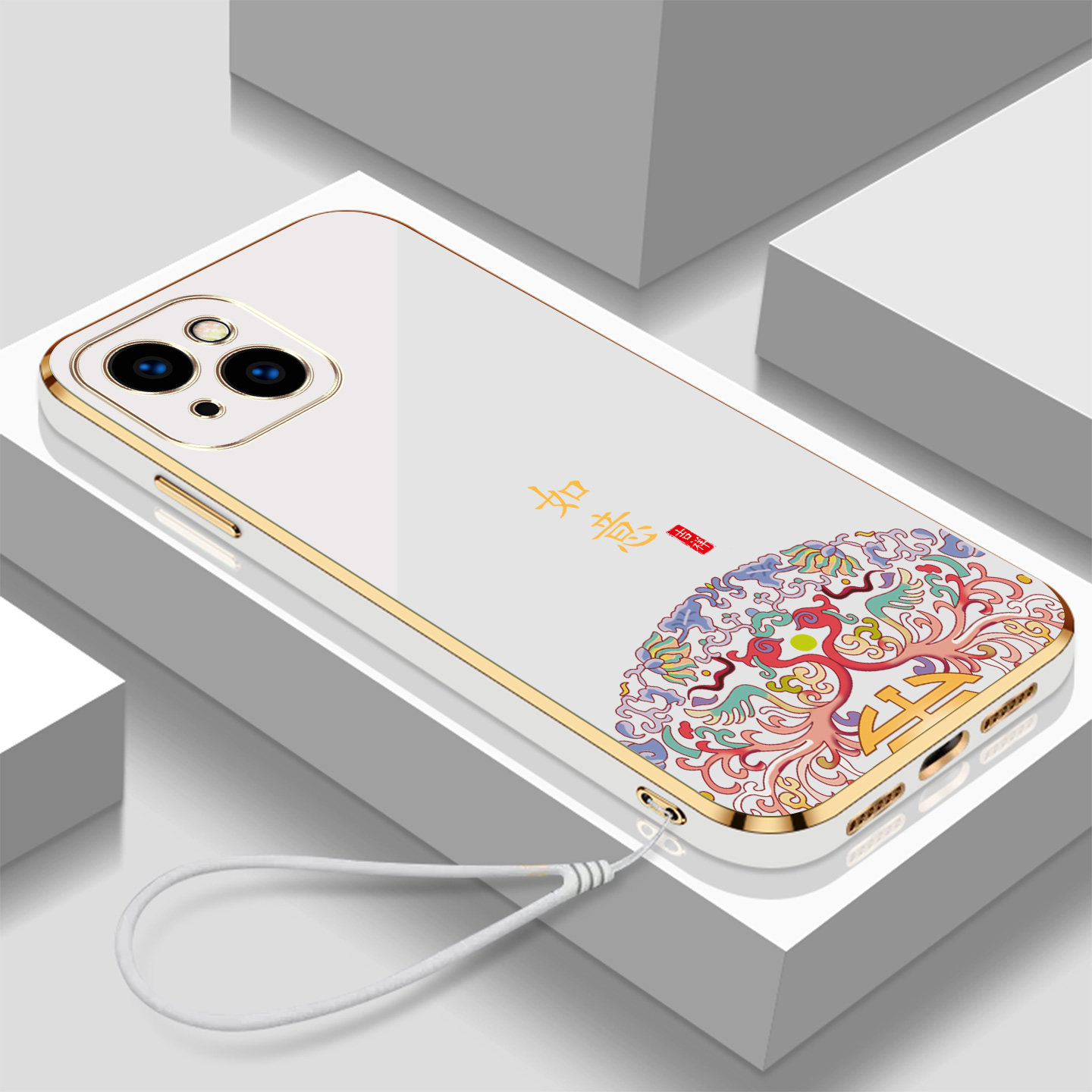 适用iphone15手机壳A3092保护套Ihone15带挂绳Iph0ne15防摔ip15高级感苹果l5女款iPhonr15全包软壳新款硅胶