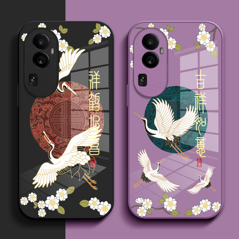 适用oppo Reno10手机壳PHW110钢化玻璃壳PHW11o中国风roneL0保护套reon10小清新Ren010玻璃套Rneo1o国潮