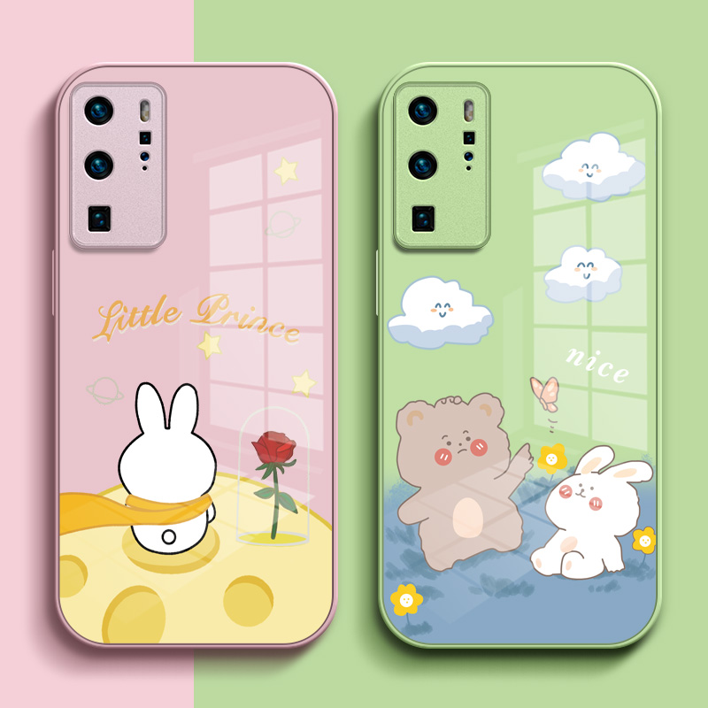 适用华为P40pro手机壳ELS-ANOO套子hwP4opro全包华伟p4opr0女孩p40pr0卡通hw40pr0外壳外套保护套玻璃可爱