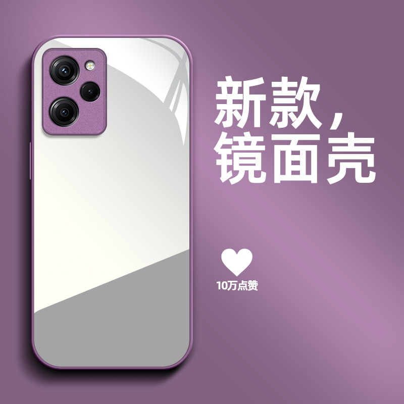 适用红米 Note12pro极速版手机壳22101320C镜面Miuinote12pr0极速带化妆镜保护套防摔高级感补妆镜全镜面