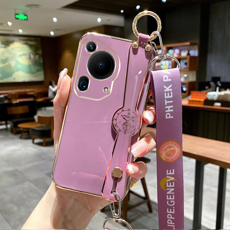 适用华为Pura70ultra手机壳HBP-AL00纯色化为Pura7oultra腕带HBP-ALo0可斜挎软壳保护套全包防摔斜跨背带