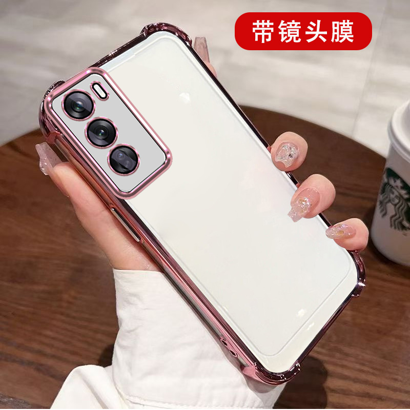 适用oppo Reno12pro手机壳PJW110自带镜头膜reon12pro镜头保护套ren012pro镜头全包ronel2pro气囊防摔PJWl10