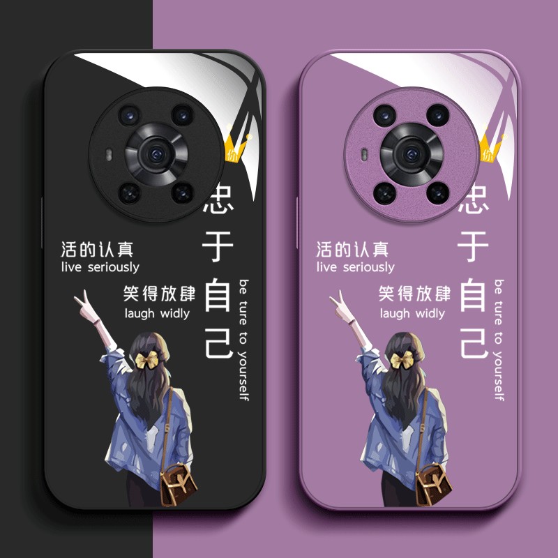 适用荣耀Magic3pro手机壳ELZ-AN10保护套magci3pro新款mag1c3pr高级magix3po奢华maglc3时尚硬壳简约玻璃壳