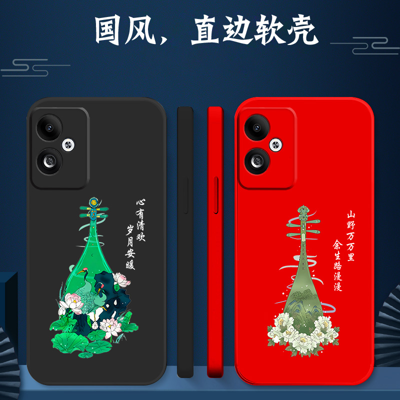 适用oppo A1i手机壳PJU110软壳0pp0ali保护套0ppoa1l全包欧珀A1i防摔PJU11o创意oopoΑ1i荷花牡丹琵琶