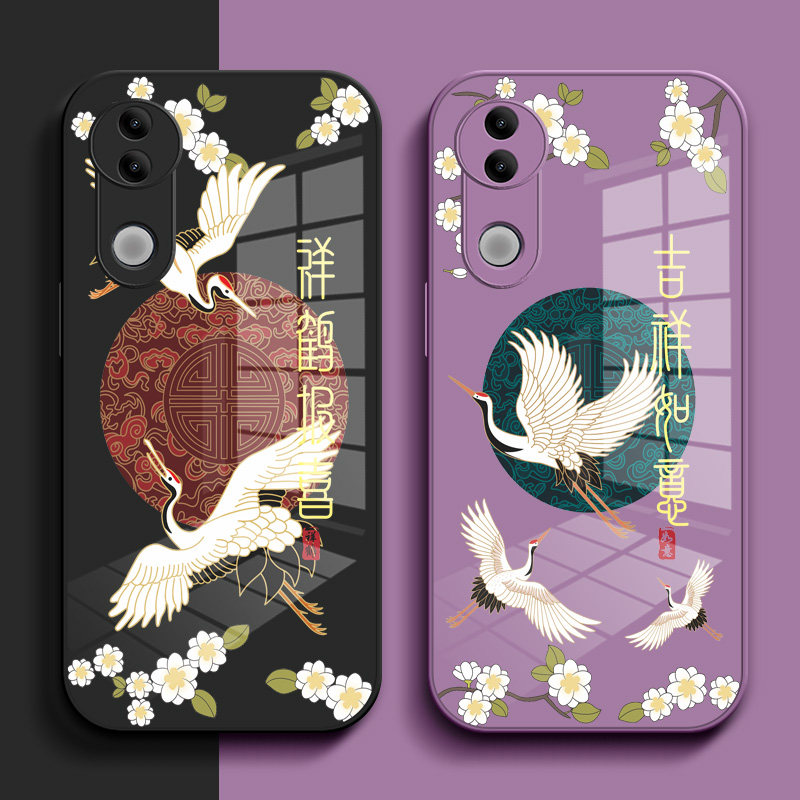 适用vivo S20手机壳V2429A钢化玻璃壳vos20中国风vovos20保护套viv0 s20小清新vovis20玻璃套vivio s2o国潮