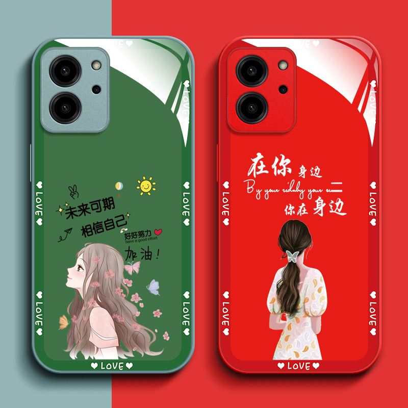 适用荣耀80se手机壳GIA-AN80软边honor8ose女款荣誉80se硬壳h0nor80se钢化玻璃壳保护套高级感全包奢华