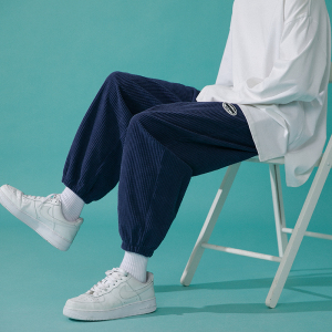 纯色玉米粒裤子男秋季2025新款卫裤韩版潮流宽松男生休闲裤6653,男装休闲裤,电商C208A