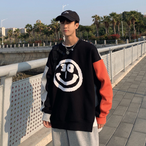 卫衣男无帽春秋季宽松百搭上衣服2025新款圆领潮流长袖t恤3001