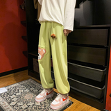 小熊运动裤男春秋季宽松束脚卫裤青少年潮流ins个性休闲裤子6651，男装休闲裤，电商C208A