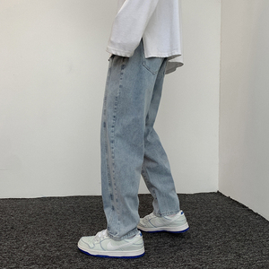 牛仔裤男2025年新款潮牌宽松直筒配腰带休闲阔腿裤裤子6662图片