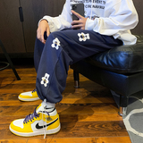 小熊印花裤子男韩版潮流抽绳束脚休闲裤秋季百搭ins九分裤6646，男装休闲裤，电商C208A