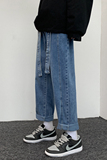 牛仔裤男2025年新款潮牌宽松直筒配腰带休闲阔腿裤裤子6662，男装牛仔裤，电商C208A