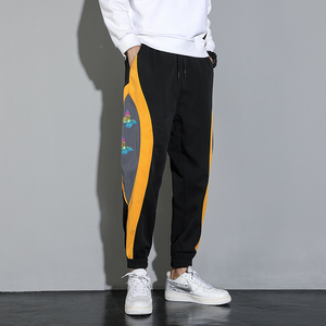 彩色反光印花休闲裤日系灰墙男士大码撞色长裤C203A-6623-P45控78图片