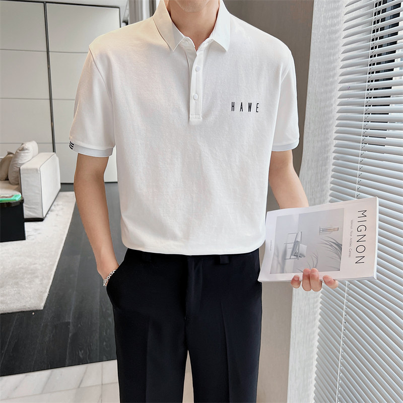 2025夏季新款男士翻领Polo衫时尚休闲短袖t恤C203A-8802-P58控78,男装T恤,电商C208A