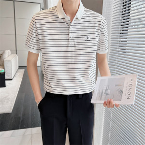 夏季男士商务休闲条纹Polo衫帅气百搭时尚短袖t恤C203A-8806-P58图片