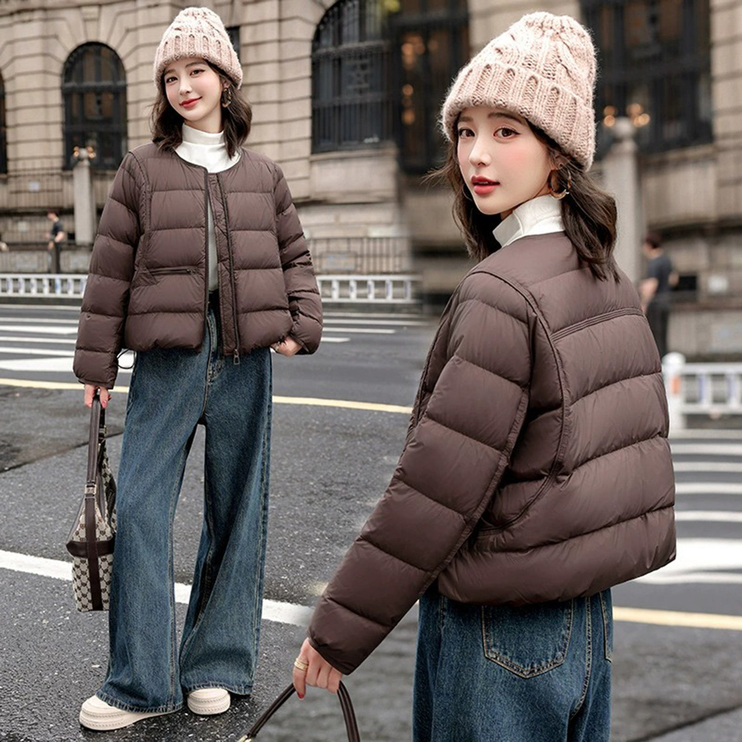 维乾精选女士时尚韩版羽绒棉服潮流轻奢短款显瘦减龄休闲棉衣外套