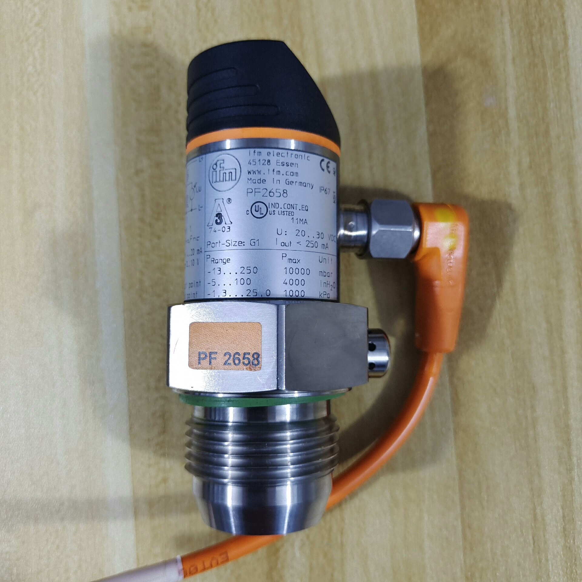 易福门PF2658压力传感器库存现货拆机功能包好，实拍图片成色议