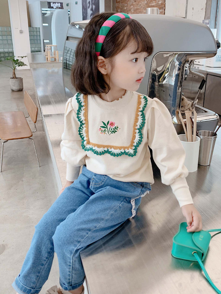 소녀 1 아동 운동복 봄 가을 2024 새로운 어린이 가을 레이스 유행 어린 소녀 소녀 가을 탑