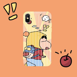 原创可爱动漫苹果8plus手机壳iPhone11Pro max软壳蜡笔小新适用xr