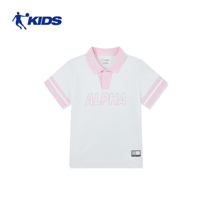 中国乔丹童运动短袖儿童夏季新款女大童半袖上衣宽松T恤衫夏装