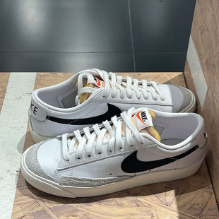耐磨车缝线设计DA6364 101 男白黑运动鞋 Nike耐克Blazer低帮板鞋