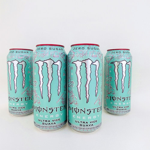 美版Monster魔爪473mlx4罐番石榴无糖运动功能维生素饮料美国进口