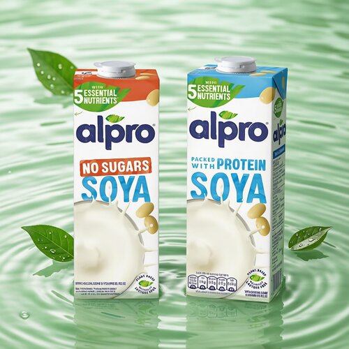 ALPRO 达能旗下 豆奶原味组合 无糖1L+经典1L 比利时进口植物奶