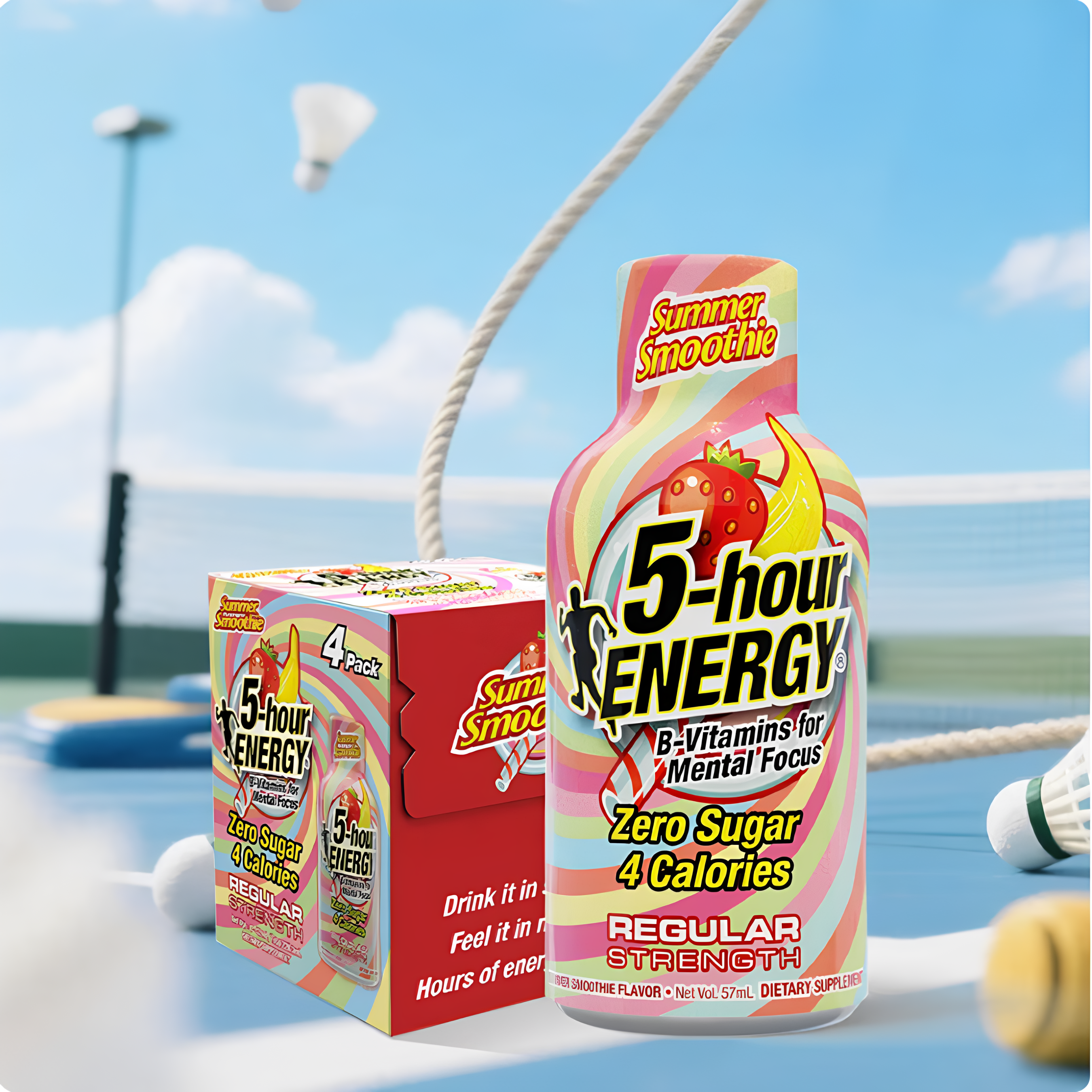 美国5-hour ENERGY运动功能饮料 5小时能量夏日美昔加强57mlx4瓶