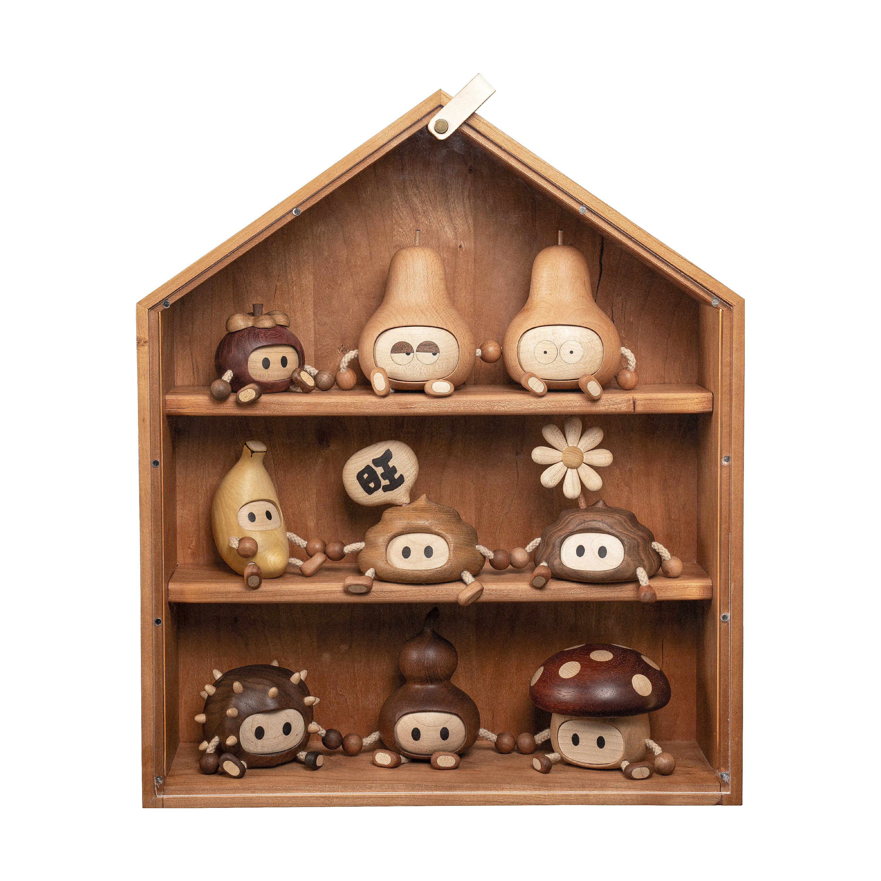 原上城纯手工桌面实木盲盒展示柜