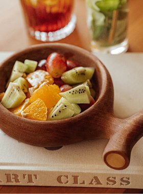 木碗沙拉碗餐具家用水果日式实木复古风原上城个性原创设计礼物节