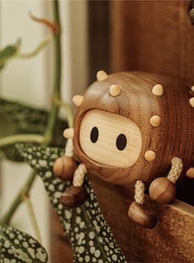 原上城仙人球球实木木质摆件高档原创设计轻奢创意家居饰品送礼物