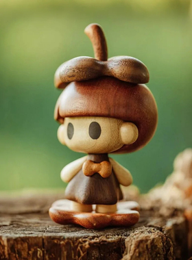 原上城原创设计winki温琪山竹实木玩具手办桌面摆件高级潮流礼物