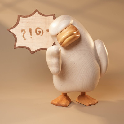 原创实木办公室创意摆件鹅总原上城高级感治愈工艺品日常送礼物