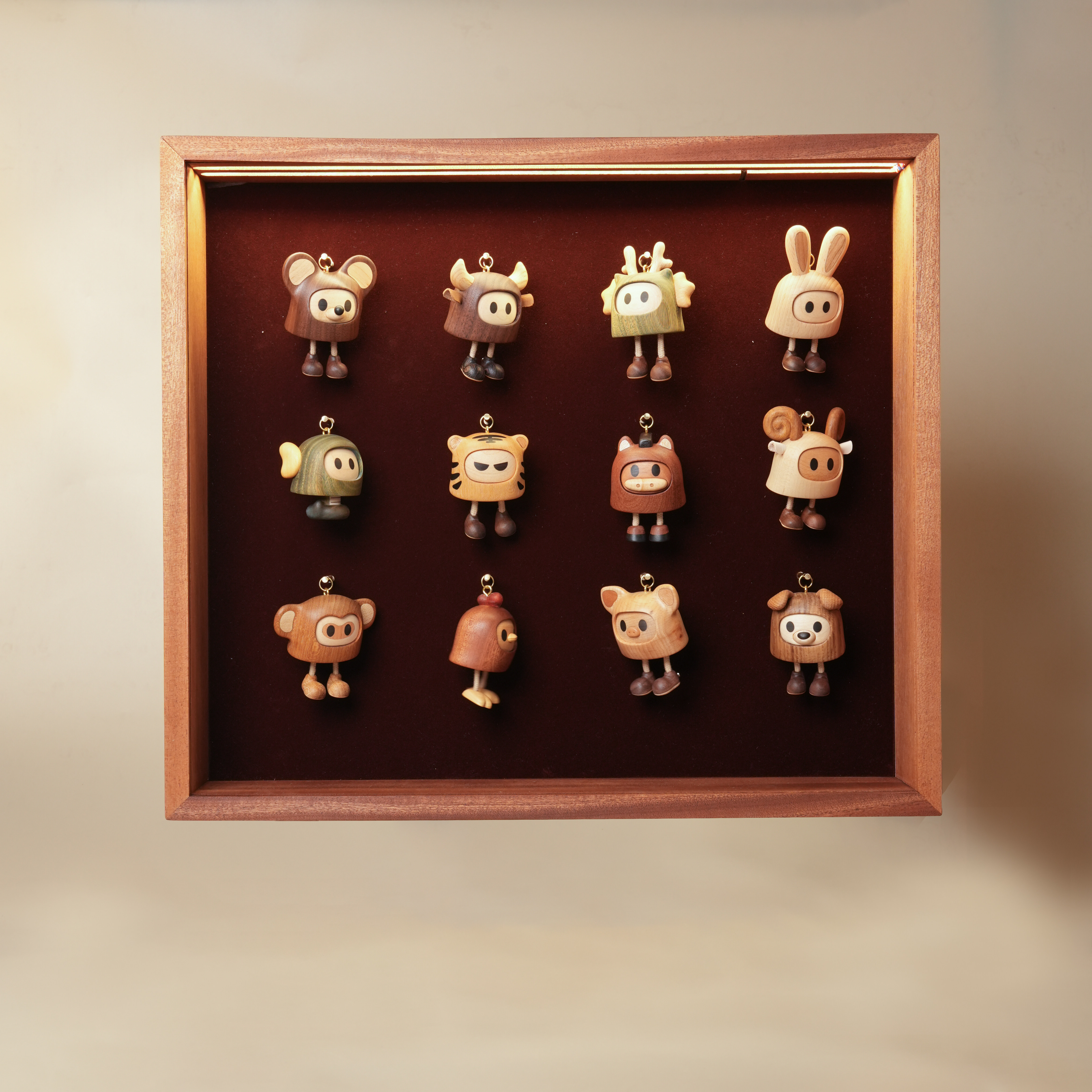 原上城原创实木设计十二生肖桌面收纳展示柜,收纳整理,桌面收纳盒,淘宝优惠券,粉丝福利购,淘宝优惠卷