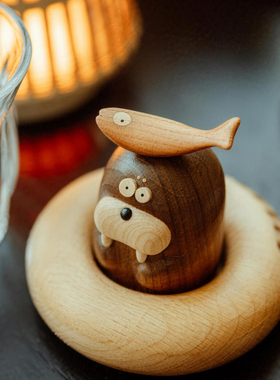 纪念日礼物定制刻字创意海象车载电话牌车内装饰用品高档礼物