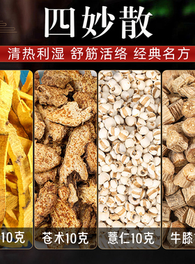 四妙散精选中药材原料黄柏苍术薏仁米怀牛膝清利下焦湿热疹汤茶包