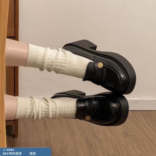 厚底鞋女小个子增高8cm乐福鞋百搭英伦风玛丽珍女鞋高跟JK小皮鞋