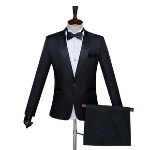 演出服男套装艺考歌手修身礼服男士西服男装影楼舞台合唱主持服装