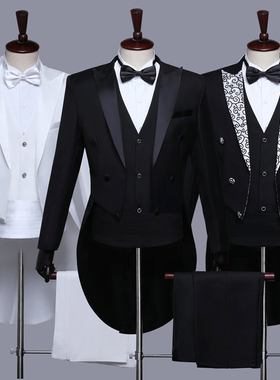 热卖万圣节燕尾服男新郎伴郎服套装魔术表演年会主持指挥舞蹈服装