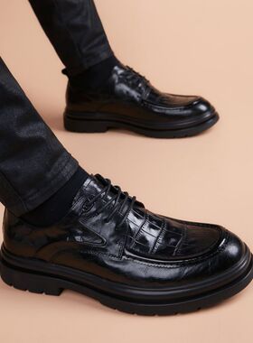 男婚鞋羊皮男士黑色商务正装新款皮鞋青年英伦风潮百搭男鞋新款鞋