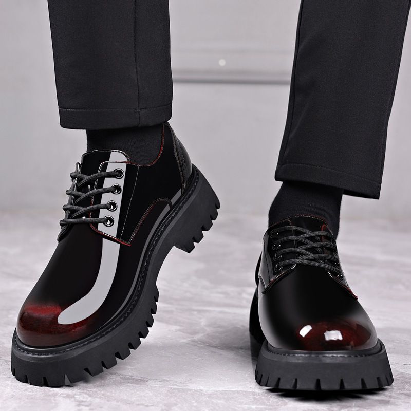 漆皮皮鞋男士商务正装休闲鞋英伦