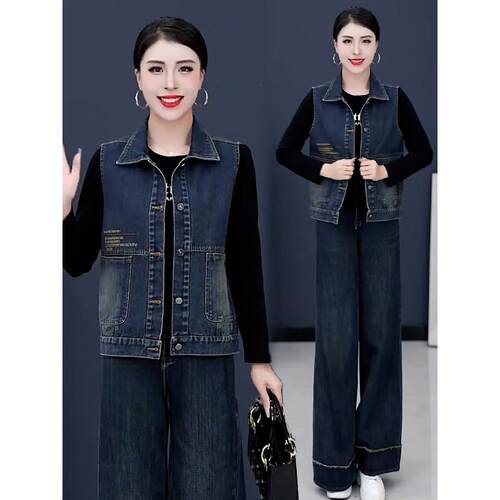 韩版时尚百搭牛仔马甲外套女2025新款春秋洋气质无袖坎肩马夹上衣