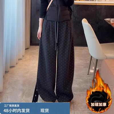 阔腿裤子女士春秋冬季2025年新款加绒加厚今年流行爆款运动休闲裤
